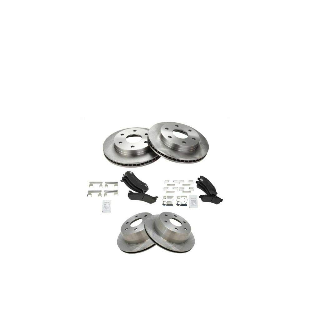 Premium Metallic Brake Pad & Rotor Kit - Front & Rear Compatible with 1999-2007 Cadillac, Chevy, GMC | 100% New Auto Parts | Durable Car Accessories for Smooth Braking Performance | Perfect for Daily Commuting, Highway Driving & Heavy-Duty Use