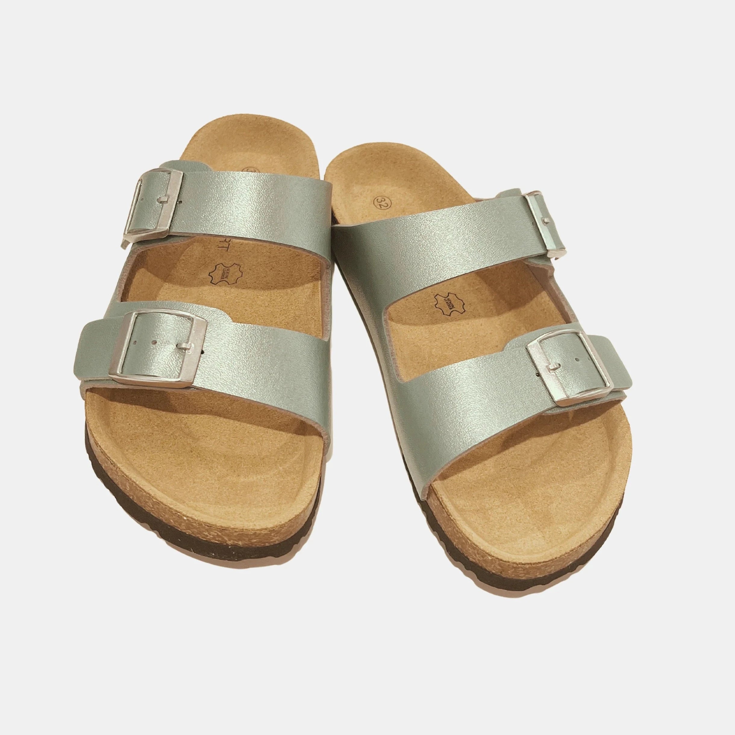 Kid Comfort Metallic Mint Blair Sandal - Stylish & Comfortable Girls' Sandals for Summer Play, Beach & Outdoor Activities