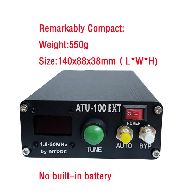 Malahit ATU-100 EXT Antenna Tuner 1.8-50MHz HF Radio Tuner with 7x7 OLED Display | 3.2 Firmware | USB Cable Included | Perfect for Ham Radio, Shortwave Listening & Emergency Communication (No Battery)