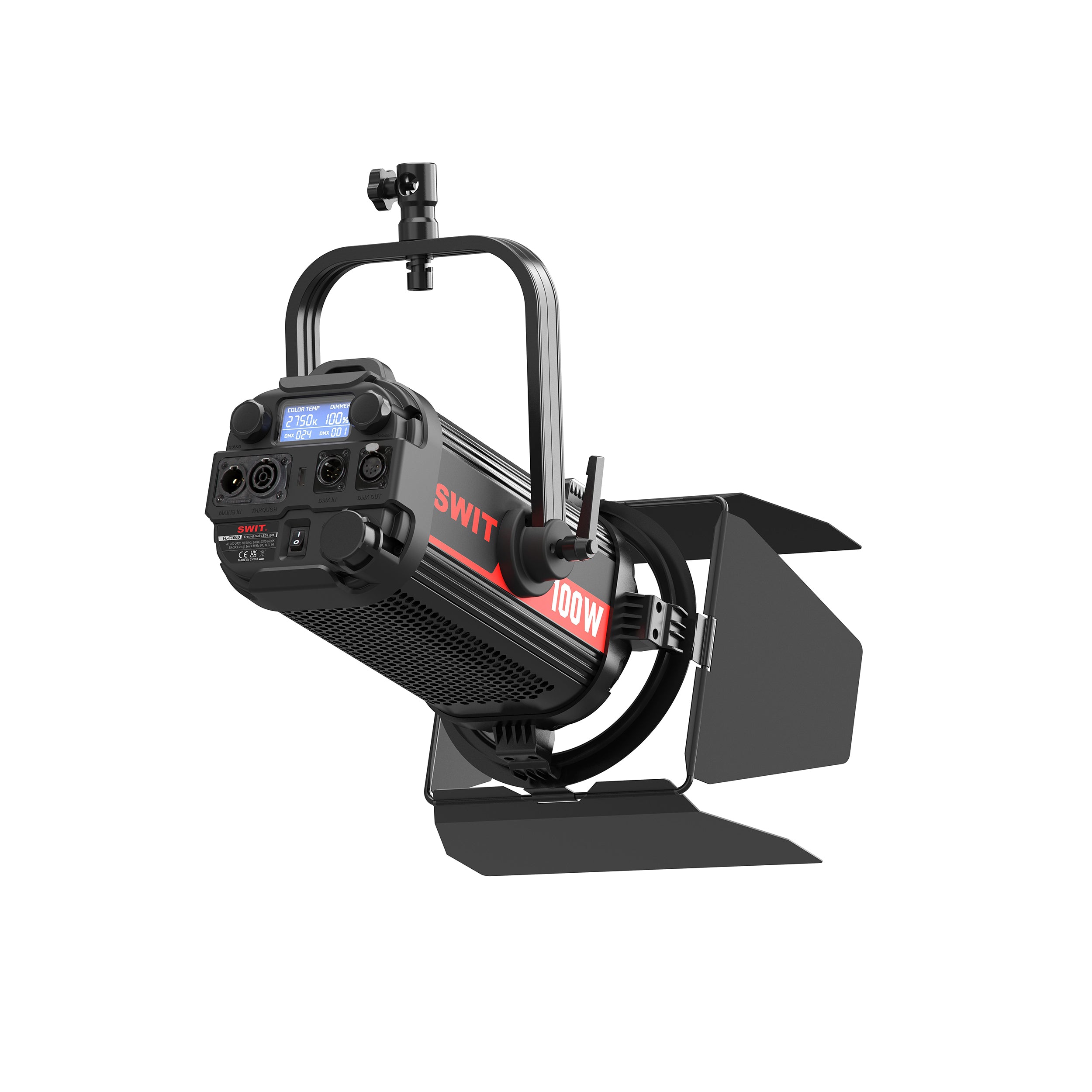 SWIT FL C100D 100W Bi-Color LED Fresnel Studio Light - Fanless Design for Film & Video Production, Photography, Live Streaming, and Broadcast Lighting
