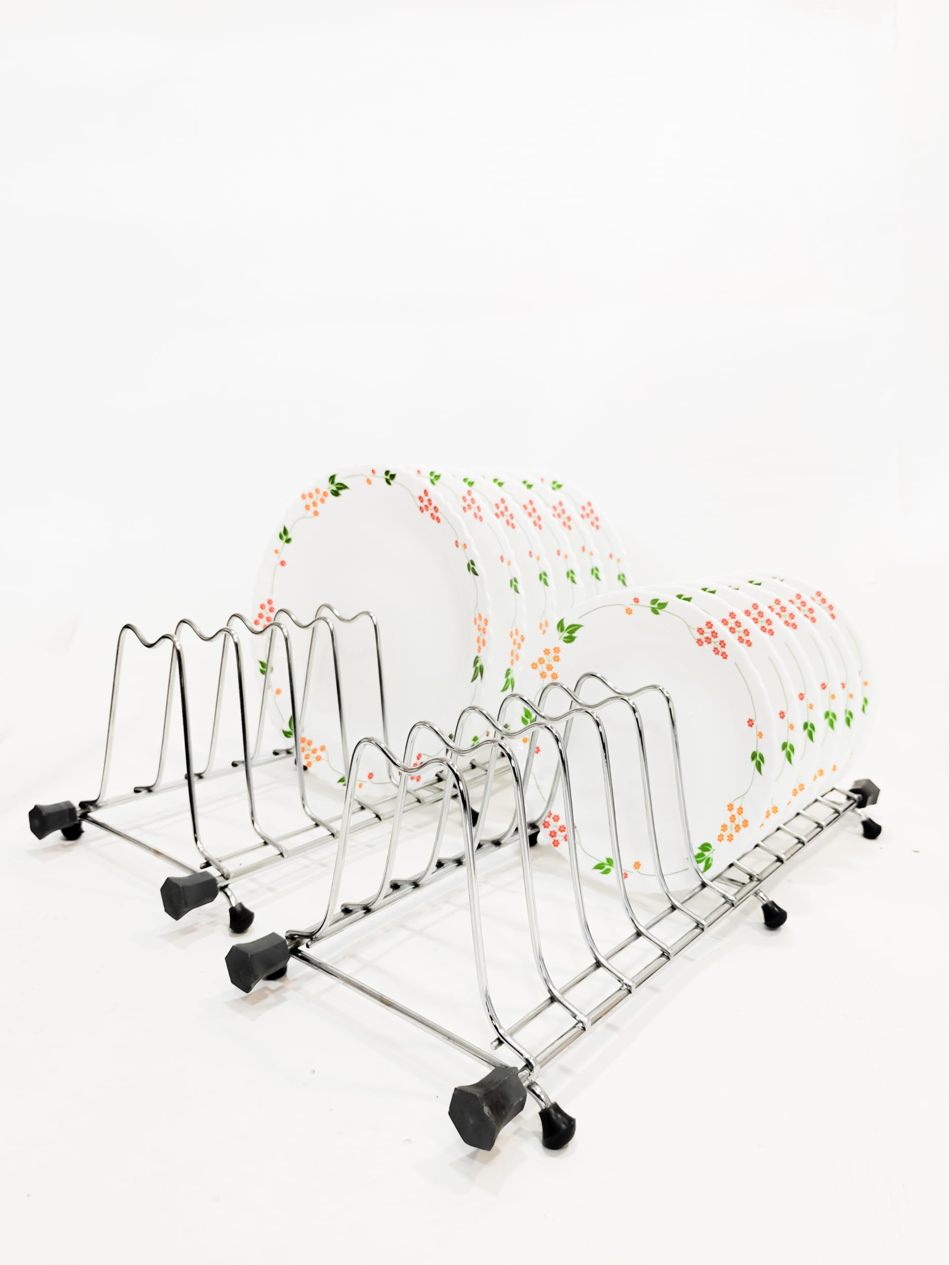 Stainless Steel Countertop Dish Rack with Drainer Tray - Adjustable Multi-Purpose Kitchen Organizer for Drying Dishes, Cups & Utensils - Space Saving Black Iron Design for Small Kitchens & Apartments