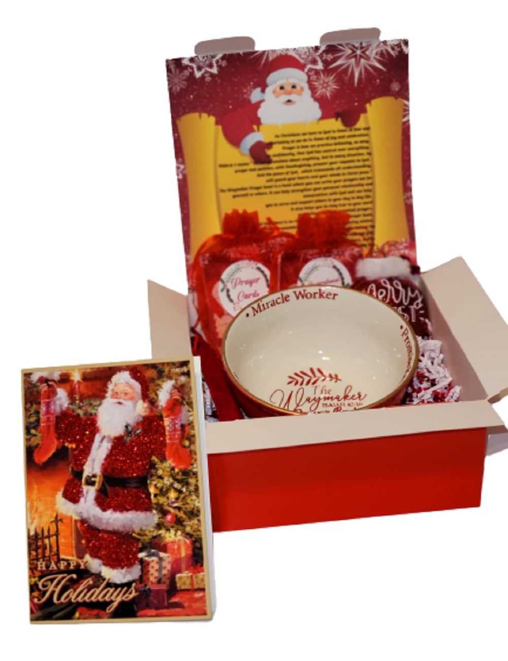 Santa Claus Christmas Prayer Bowl - Personalized Christian Gift with Scripture Engraving - Perfect for Prayer Warriors, Prayer Rooms & Holiday Decor