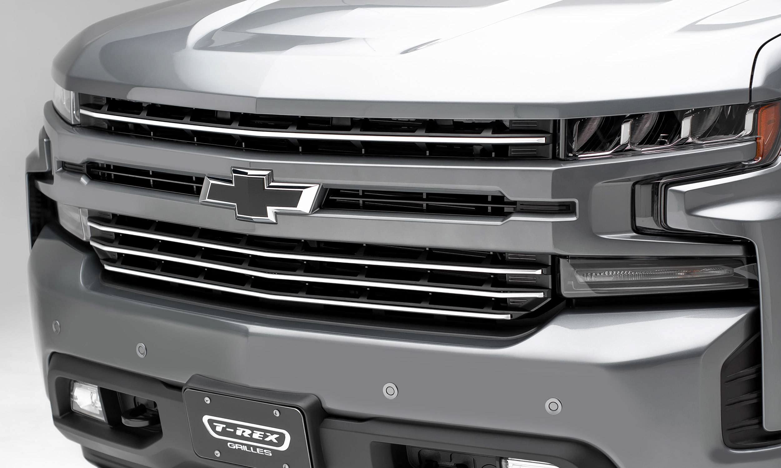2019-2022 Chevy Silverado 1500 Trail Boss RST LT Billet Grille - Brushed Horizontal Round 4-Piece Overlay (PN#6211233) | Fits Non-Camera Models | Upgrade Your Truck's Front End Style
