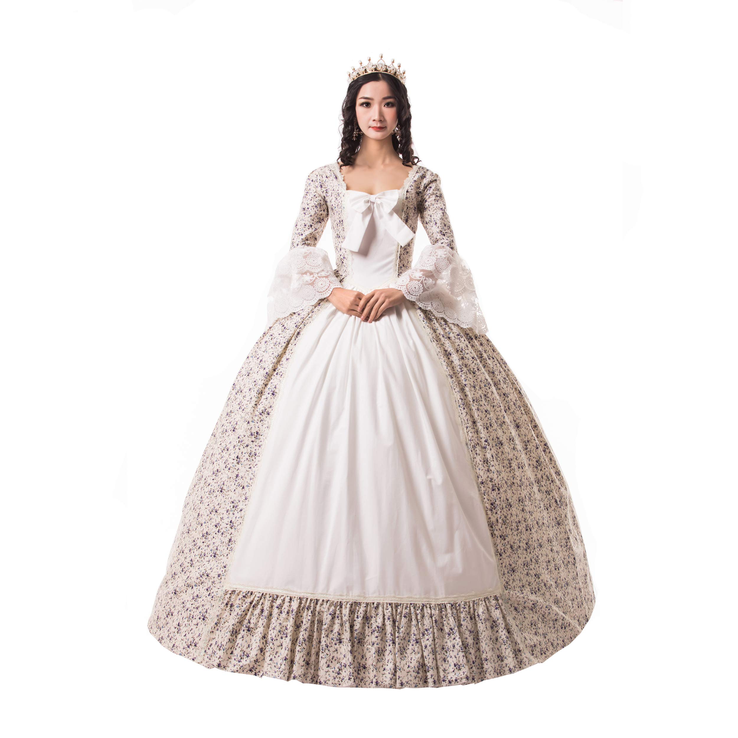 Victorian Ball Gown for Women - Elegant Long Party Dress with Rococo Details | Perfect for Masquerade Balls, Renaissance Fairs & Historical Reenactments