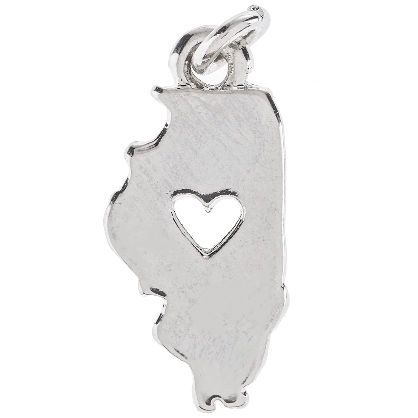 Silver US Flag Metal Bracelet & Necklace Charm with Heart Cutout - Perfect for 4th of July, Patriotic Gifts & Everyday Jewelry