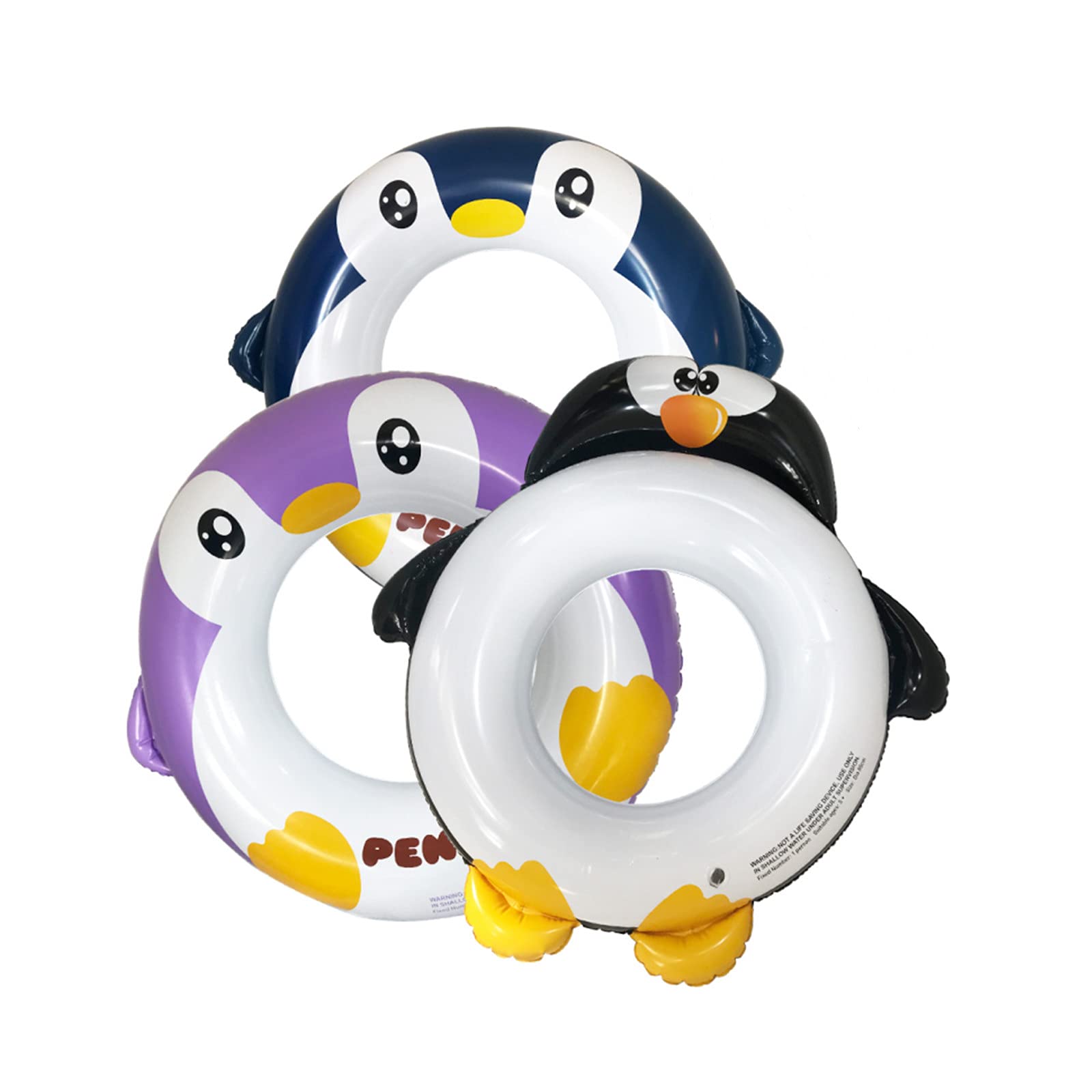 **WSHZ Inflatable Penguin Swimming Rings for Kids - 3-Pack Neck Pool Floats, Safe Swim Tubes for Toddlers Age 3+ - Perfect for Summer Beach, Pool Parties & Water Play**