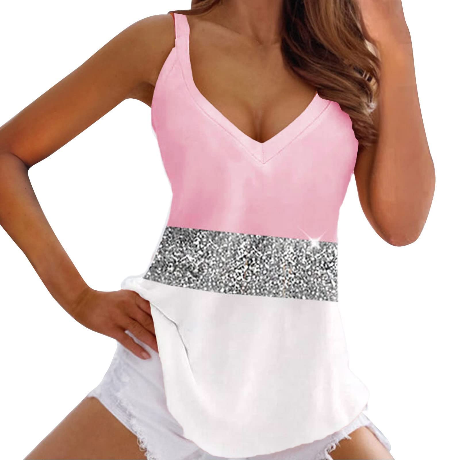 Women's Striped Spaghetti Strap Tank Top - Casual Summer Cami T-Shirt & Blouse - Perfect for Beach, Vacation, and Everyday Wear
