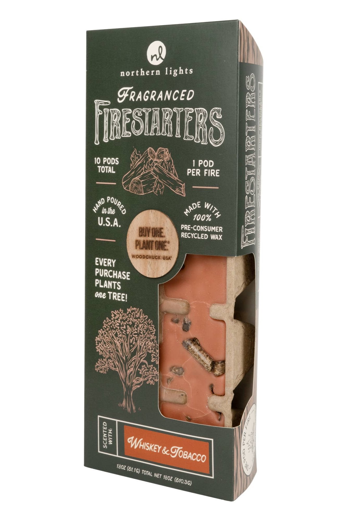 Premium Firestarters for Camping & Fireplace - Whiskey & Tobacco Scented Fire Starters - Perfect for Outdoor Adventures, Bonfires & Cozy Nights