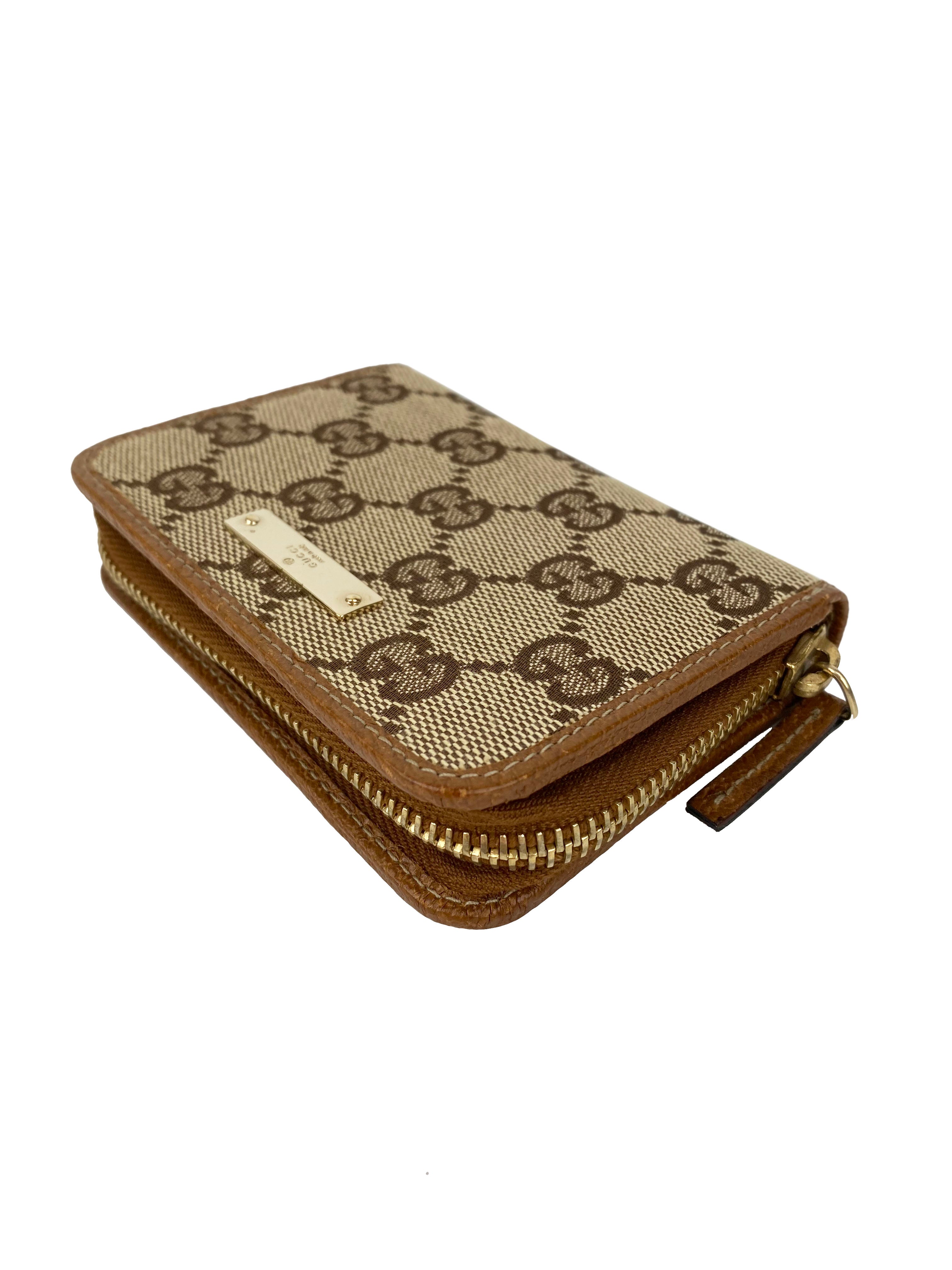 Gucci Monogram Zipped Cardholder Wallet for Women & Men - Slim RFID Blocking Credit Card Holder with Zip Pocket - Perfect for Travel, Business & Everyday Use