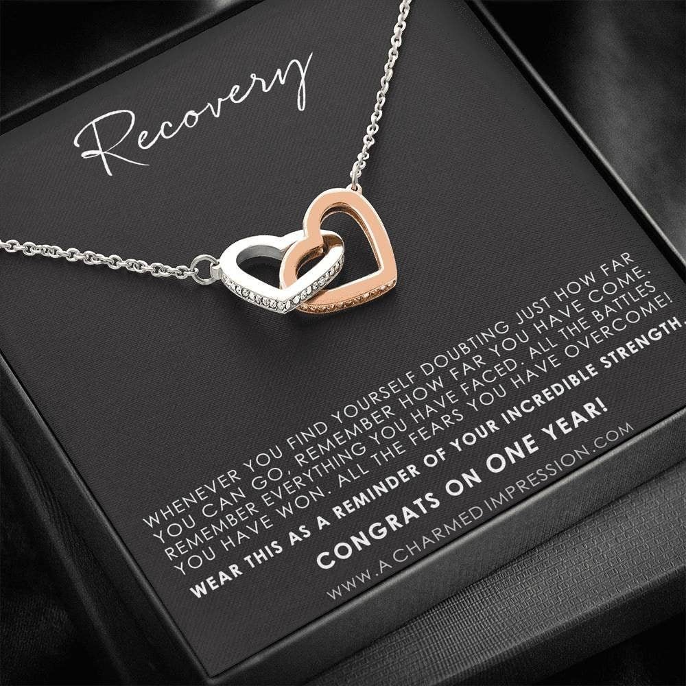 Handmade Message Card Jewelry Necklace - Inspirational Eating Disorder Recovery Gift for Women, Sobriety Anniversary & AA/NA Birthday Present - Perfect for Daily Wear & Special Occasions