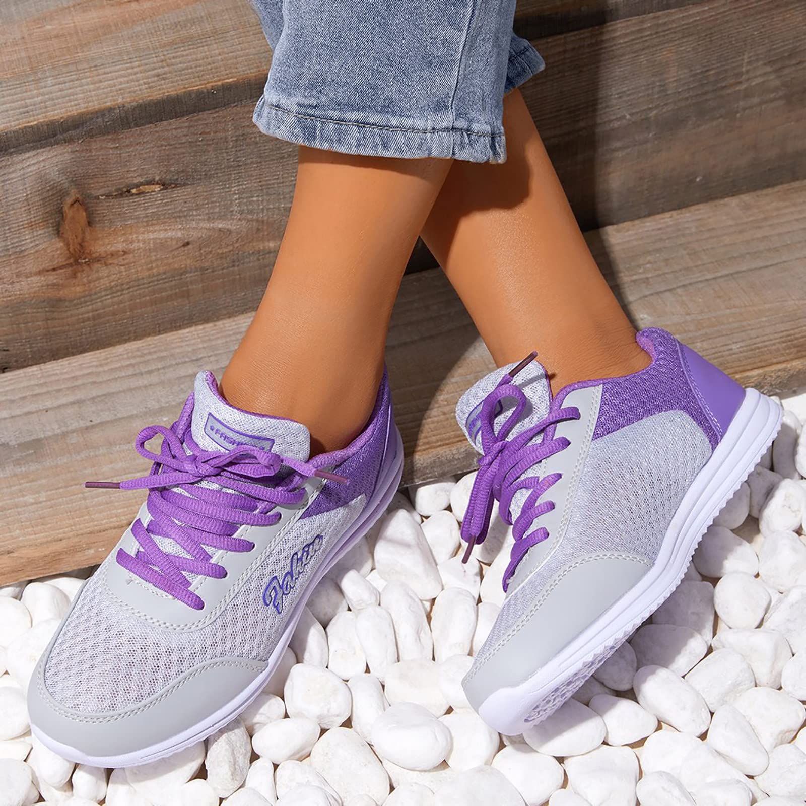 Women's Running Shoes - Breathable Mesh Fashion Sneakers for Women, Slip-On Lightweight Athletic Shoes for Jogging, Gym & Casual Wear