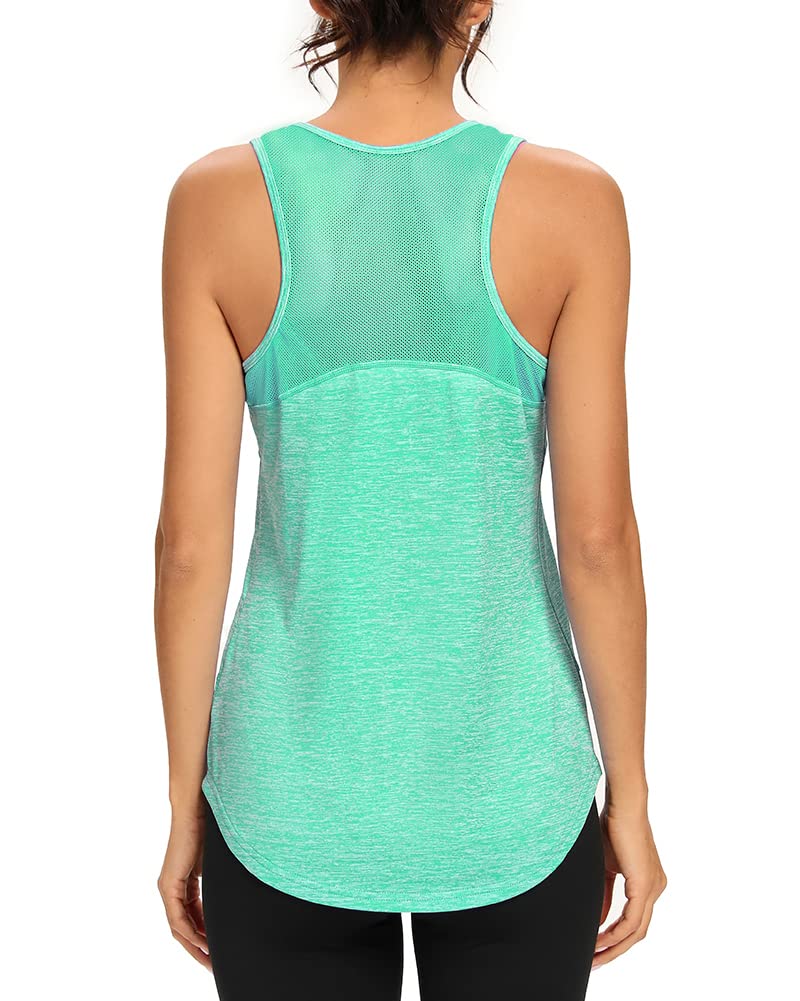 Quccefods Women's Workout Tank Tops - Breathable Sleeveless Athletic Yoga Shirts with Mesh Racerback for Gym, Running & Fitness | Perfect for Yoga, HIIT & Summer Workouts