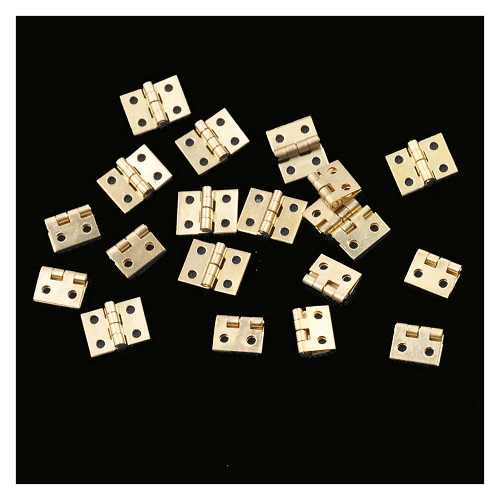 20pcs Brass Plated Mini Cabinet Hinges 8mmx10mm - Decorative Jewelry Box & Small Wooden Furniture Hinges - Perfect for DIY Jewelry Organizers, Craft Boxes & Tiny Cabinet Doors