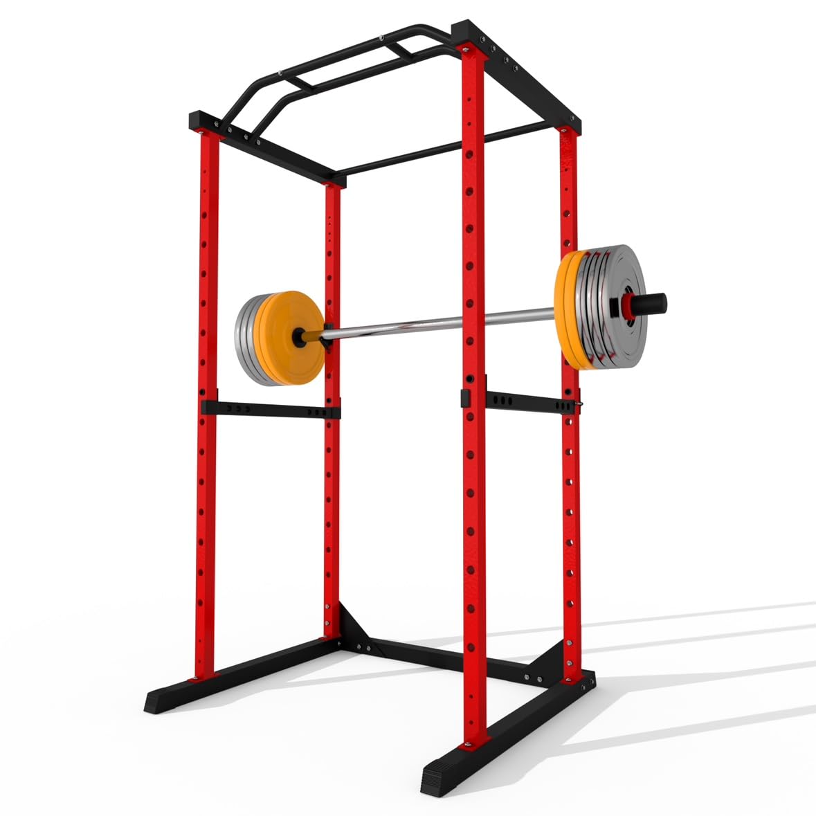 Heavy Duty Power Cage Squat Rack - 1200 lbs Weight Capacity with Dip Bars - 45