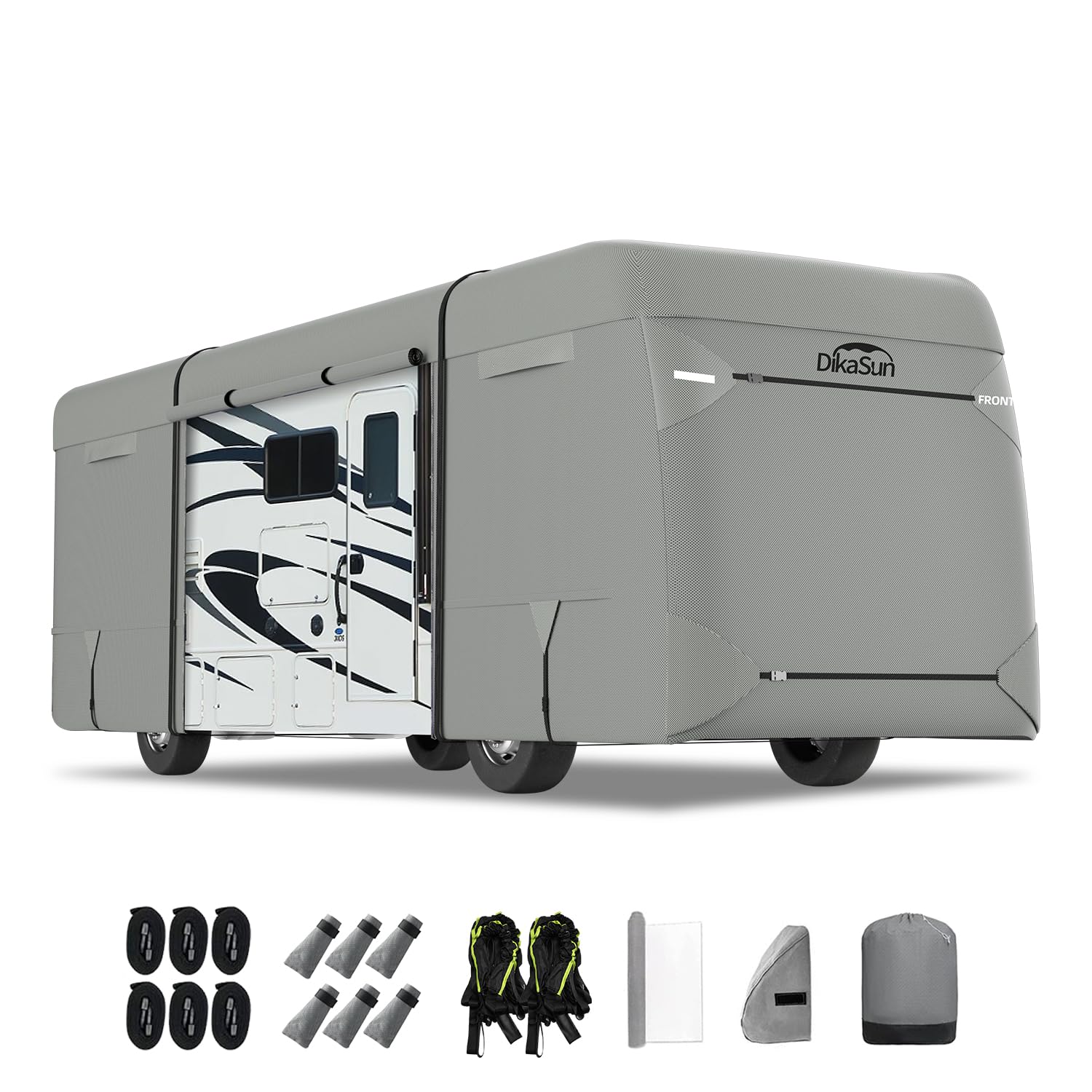 Heavy Duty 7-Layer RV Cover for 31' to 34' Travel Trailers - Waterproof, UV Resistant, Rip Proof Motorhome Cover with Toy Hauler Protection | All-Weather Protection for Winter, Summer & Outdoor Storage