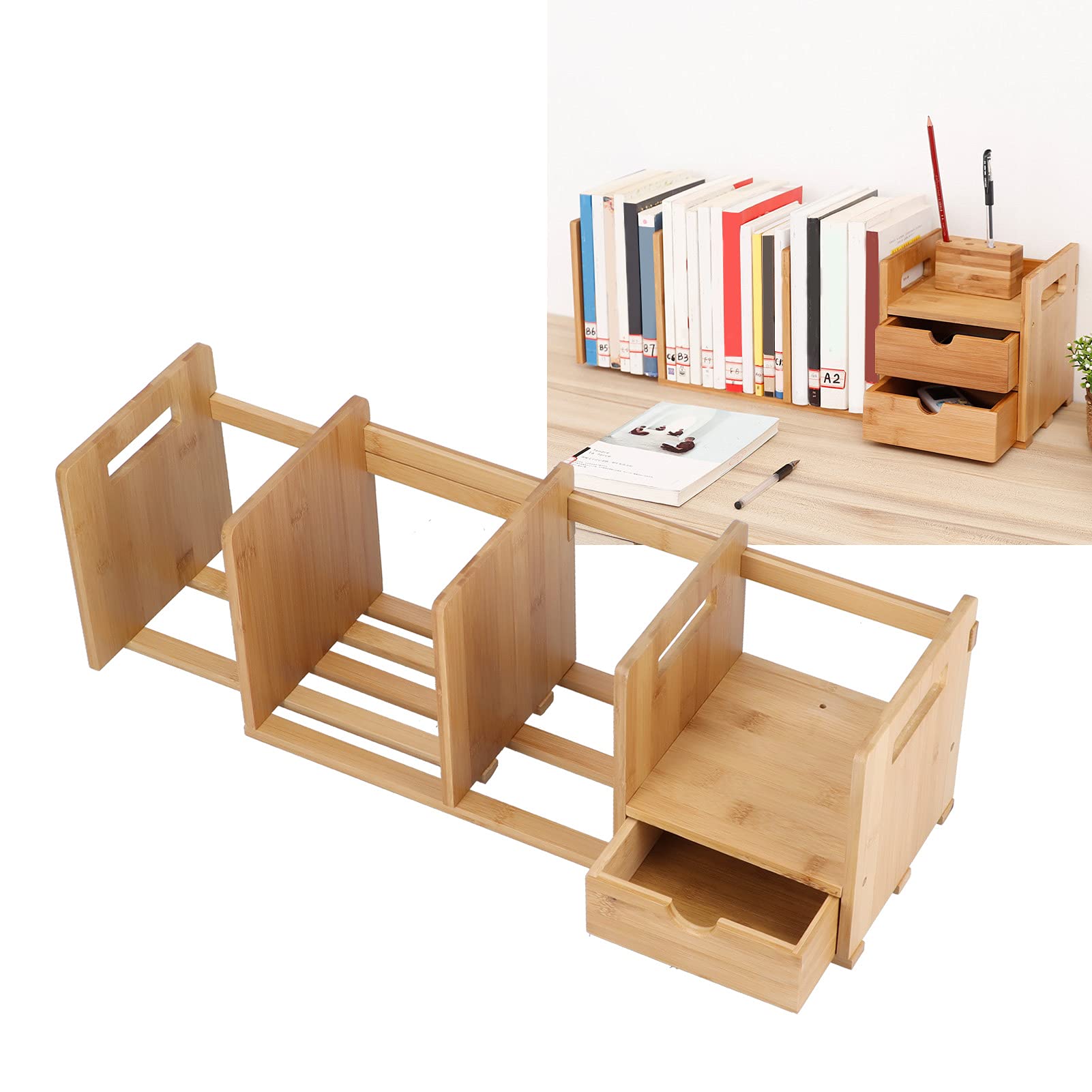 Extendable Desk Organizer & Bookshelf - Sturdy & Easy to Install for Home, Bedroom & Office | Perfect for Workspace Organization & Small Space Storage