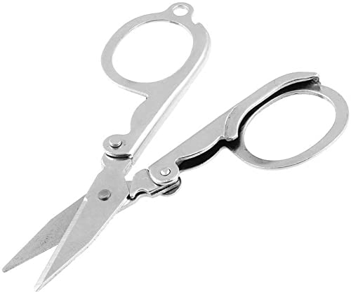 HBS Professional Folding Scissors for Men - Mustache & Beard Trimming, Hair Cutting & Grooming Kit | Portable Travel Scissors for Barbers, Stylists & Home Use