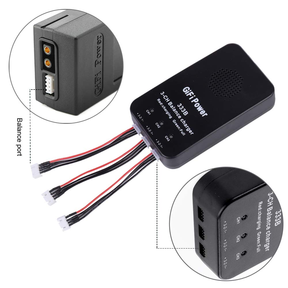 Yuneec Q500 3S Lithium Battery Smart Fast Charger - Balance Digital Charger for Yuneec Q500/Q500+/Q500 4K Drone with Power Adapter & Connectors - Perfect for Aerial Photography & RC Quadcopter Charging