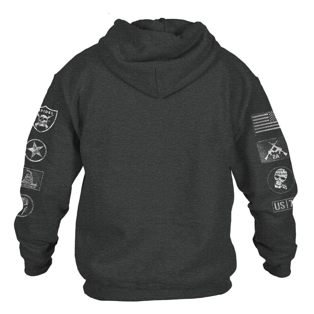 Patch Hoodie Dark Heather - Trendy Embroidered Sweatshirt for Men & Women | Perfect for Casual Wear, Street Style & Outdoor Activities