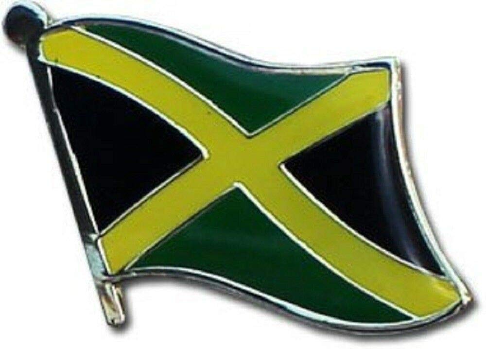 50 Pack Jamaica Country Flag Lapel Pins for Bike Hats & Motorcycle Gear - Durable Studs for Clothing, Caps & Accessories - Perfect for Bikers, Collectors & Patriotic Events