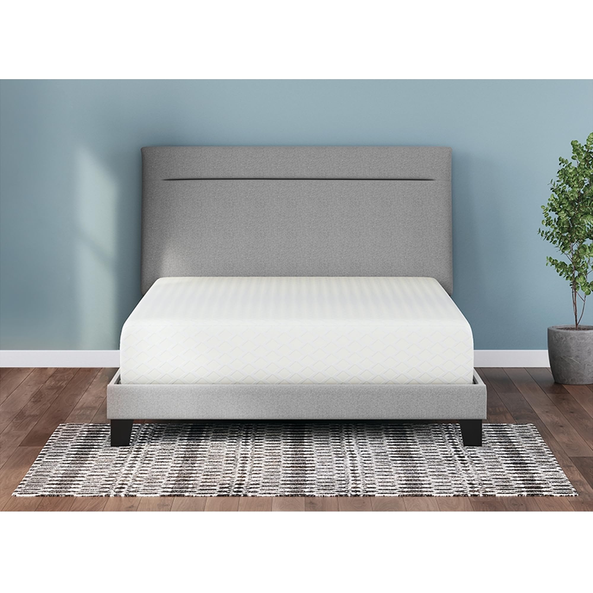 Signature Design by Ashley Queen Size Chime 12 Inch Medium Firm Memory Foam Mattress with Green Tea & Charcoal Gel - Pressure Relief & Cooling Support for Back, Stomach & Side Sleepers | Perfect for Bedroom, Guest Room & Apartment