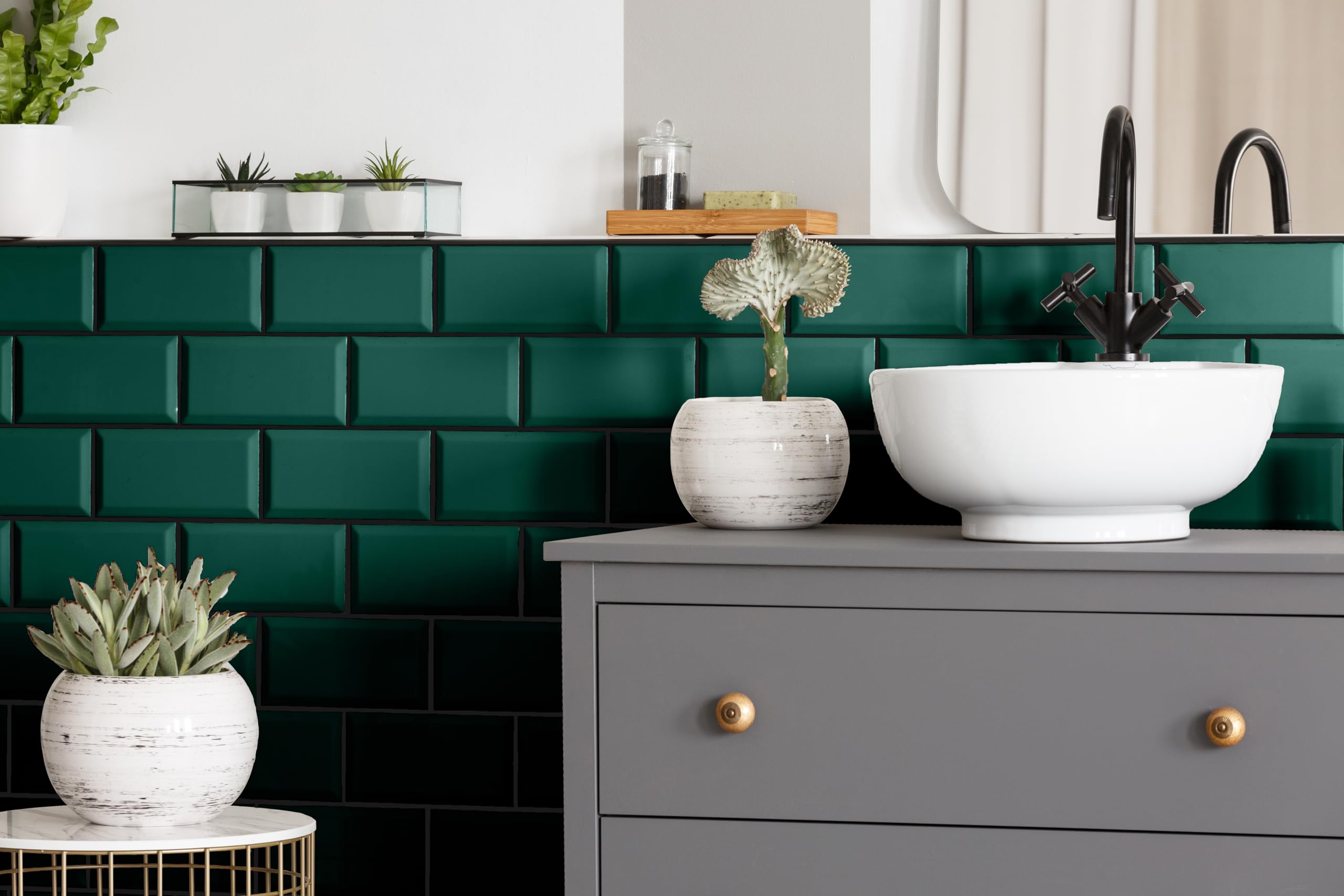 Premium Multi-Surface Paint for Furniture, Ceramic Tiles & Cabinets - Self-Sealing, No Prep No Sanding Required - Durable Home Decor Paint in Forest Green - Perfect for DIY Projects, Home Renovation & Furniture Restoration