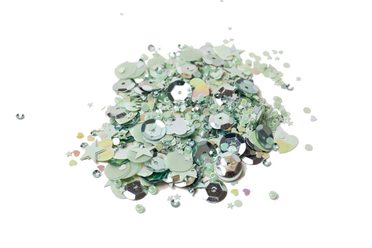 Sizzix Sequins & Beads - 5 Pack Green Tea Beads for DIY Crafts, Scrapbooking & Jewelry Making | Premium Embellishments for Card Making, Home Decor & Party Supplies
