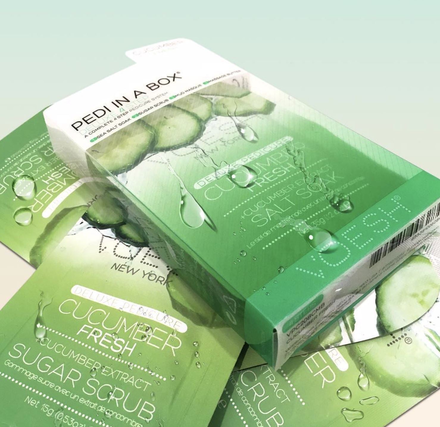 Voesh Pedi in a Box Cucumber Fresh Exfoliating Foot Mask - At-Home Spa Treatment for Soft & Smooth Feet - Perfect for Relaxation & Self-Care