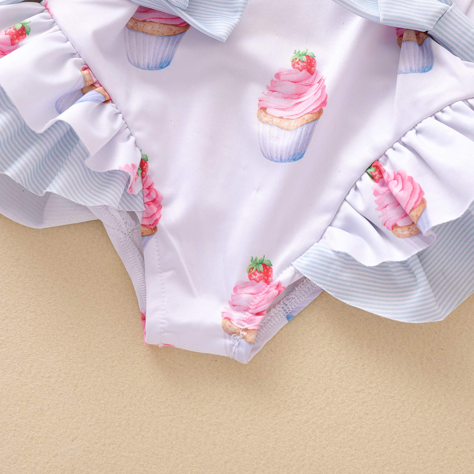 Yccutest Toddler Baby Girl One Piece Swimsuits - Sweet Print Ruffles Bikini with Bowknot Suspender | Beach, Pool & Summer Vacation Outfits