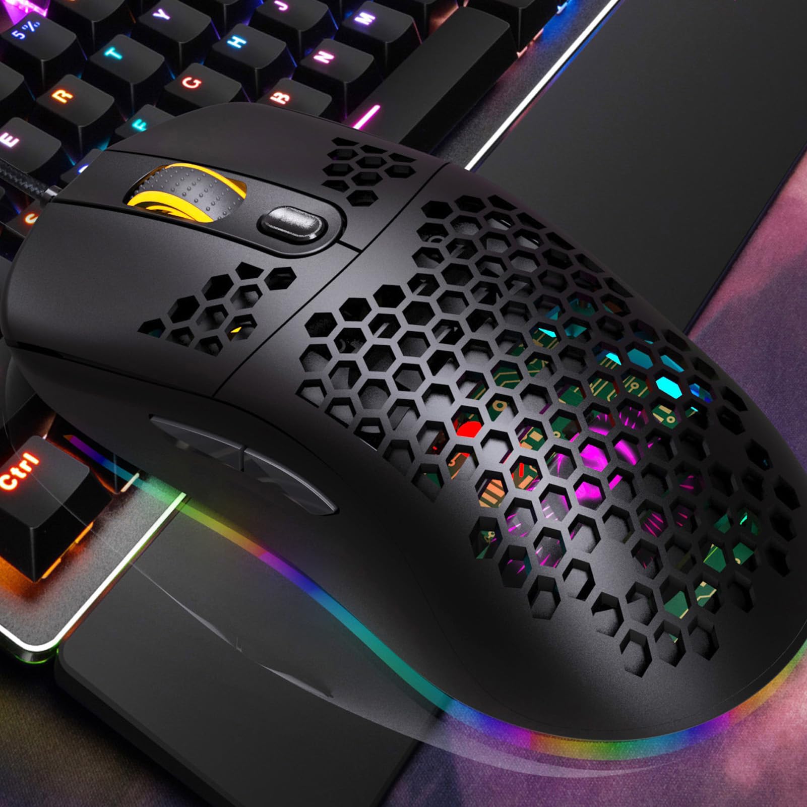 X600 Wired Gaming Mouse - 8000 DPI, 6 Programmable Buttons, Ergonomic RGB Backlight, Perfect for Laptop & Computer Gaming, Office, and Everyday Use