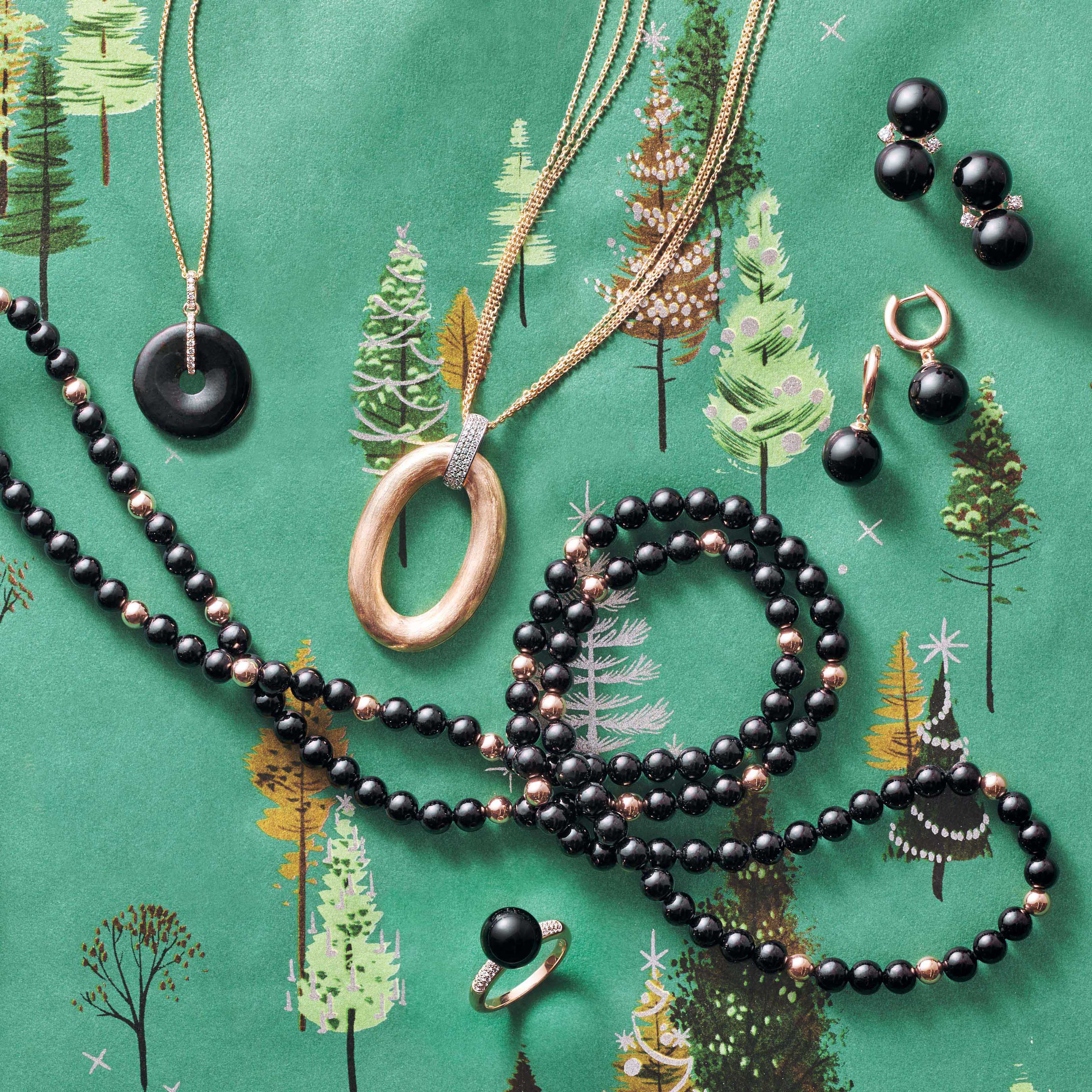 Black Jade & Diamond Les Deux Earrings – Elegant Dangle Drop Earrings for Women, Perfect for Weddings, Parties & Special Occasions
