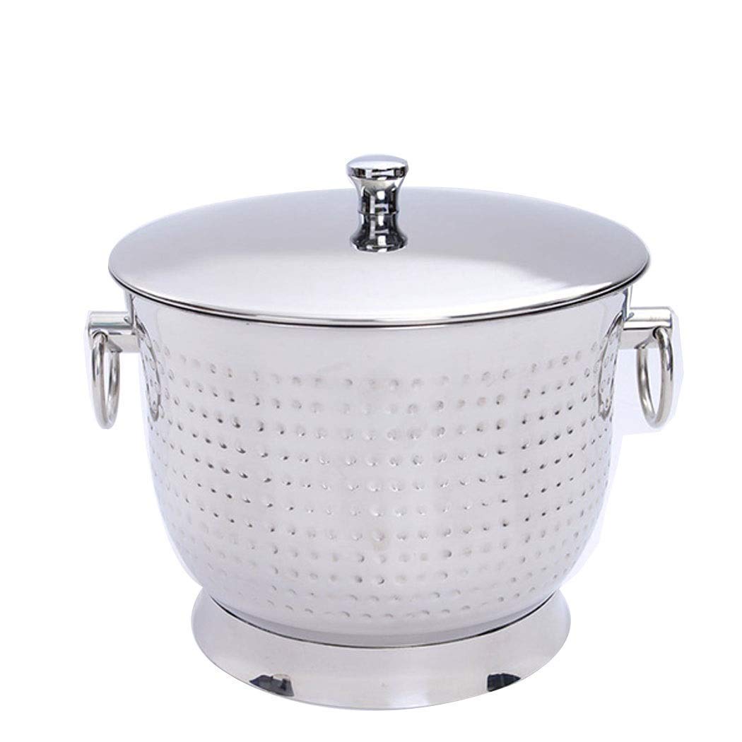Premium Stainless Steel Ice Bucket with Lid & Handle - Large Capacity, Durable & Elegant for Parties, Weddings, Bars & Home Use (Silver)