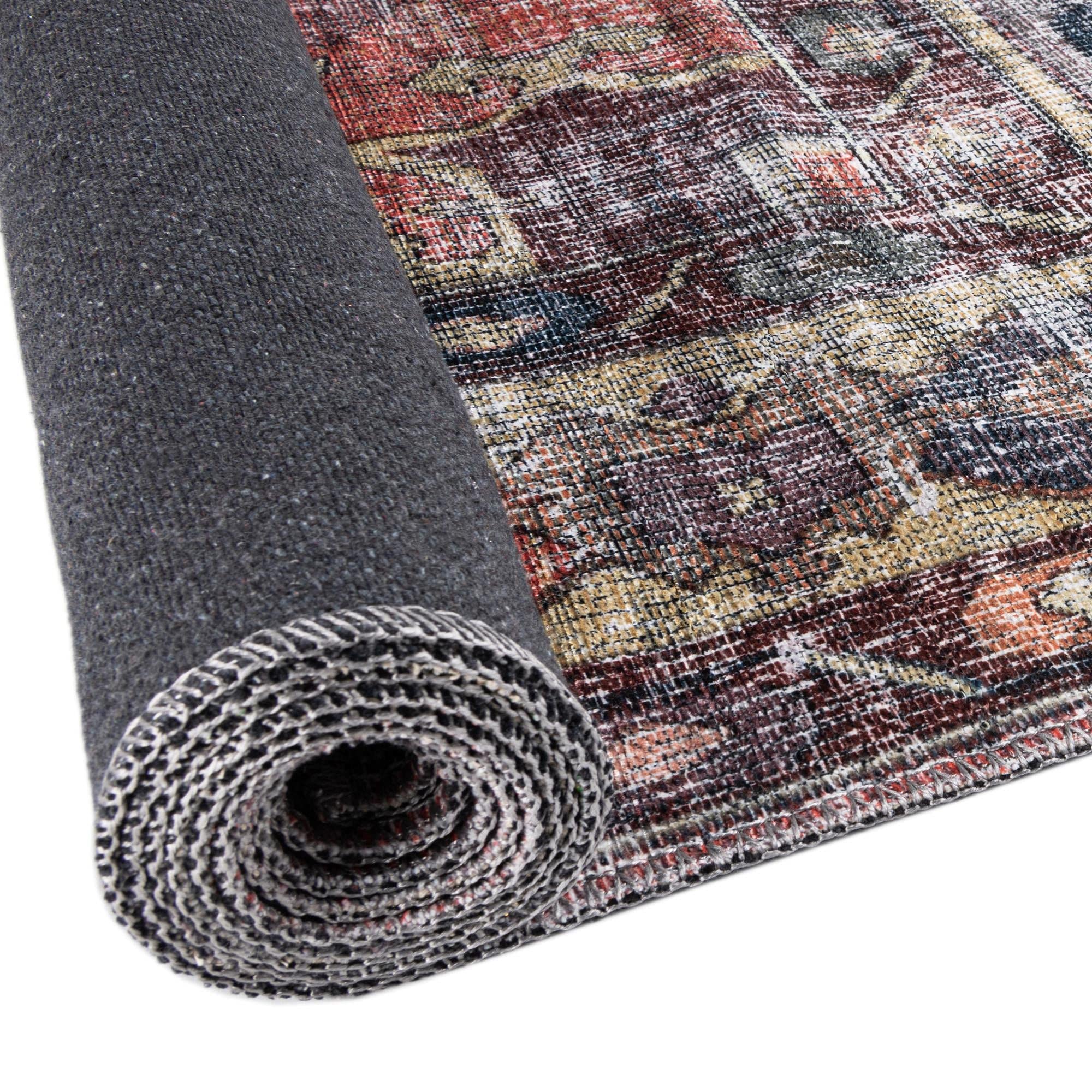 Washable 5' x 8' Oval Pink Low-Pile Rug - Maahru Collection by Rugs.com | Soft & Durable for Living Rooms, Dining Areas & Open Spaces | Easy-Clean Home Decor for High-Traffic Areas