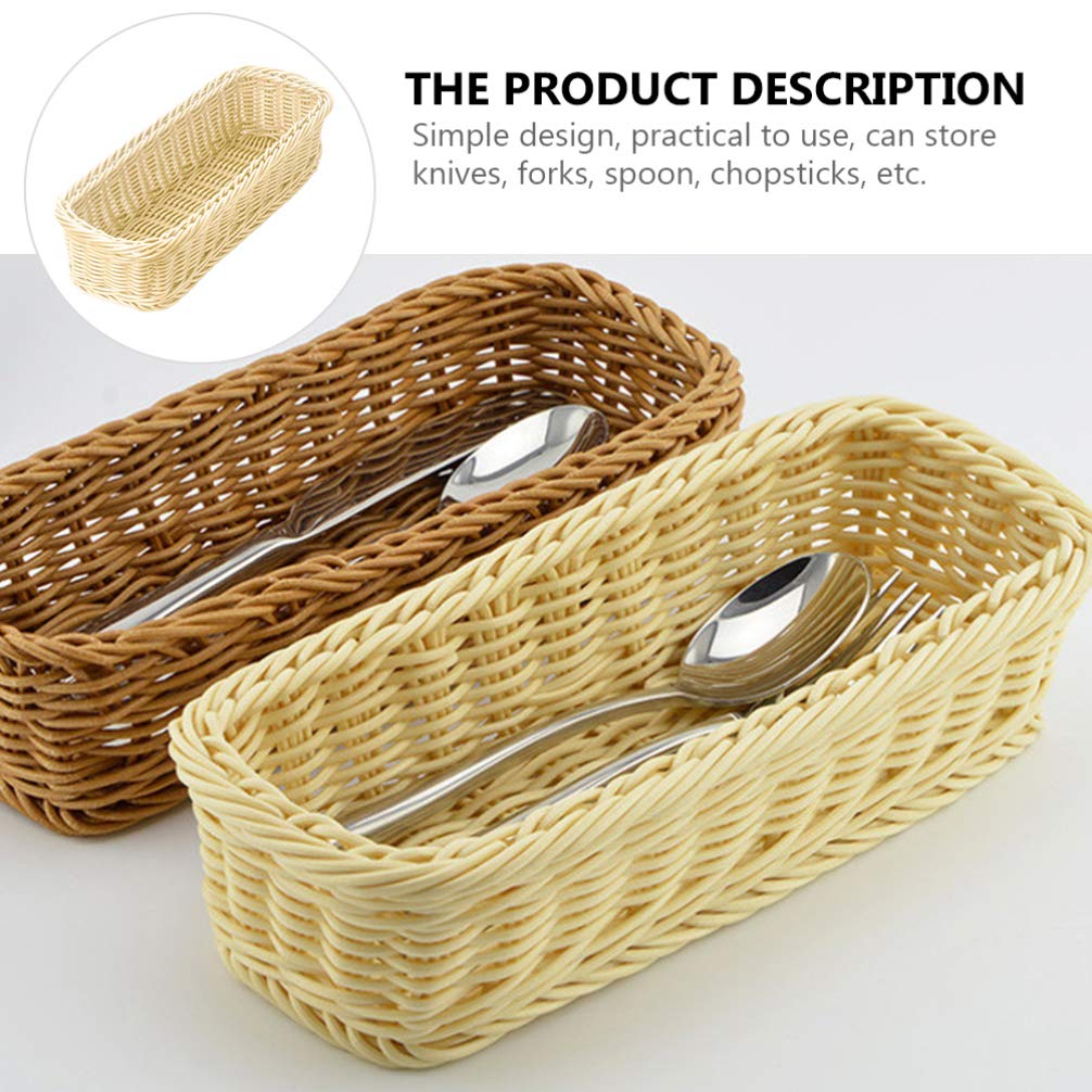 Japanese Woven Cutlery Storage Basket - Square PP Chopsticks Holder for Kitchen & Dining