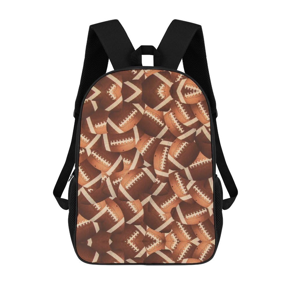 IOEDTHBJ 17 Inch American Football Pattern Backpack - 3D Printed Laptop Bag for School & Travel, Durable Computer Backpack for Men & Women - Perfect for College, Work & Sports Events