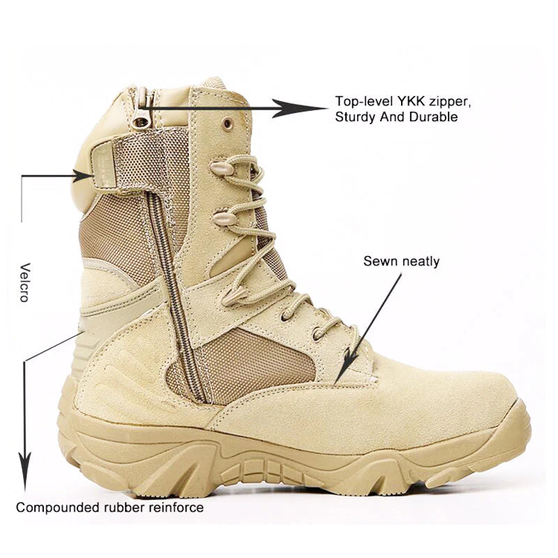 Men's Tactical Boots - Lightweight Military Combat Boots for Outdoor Hiking, Work & Duty Use - Durable Army Boots for Men