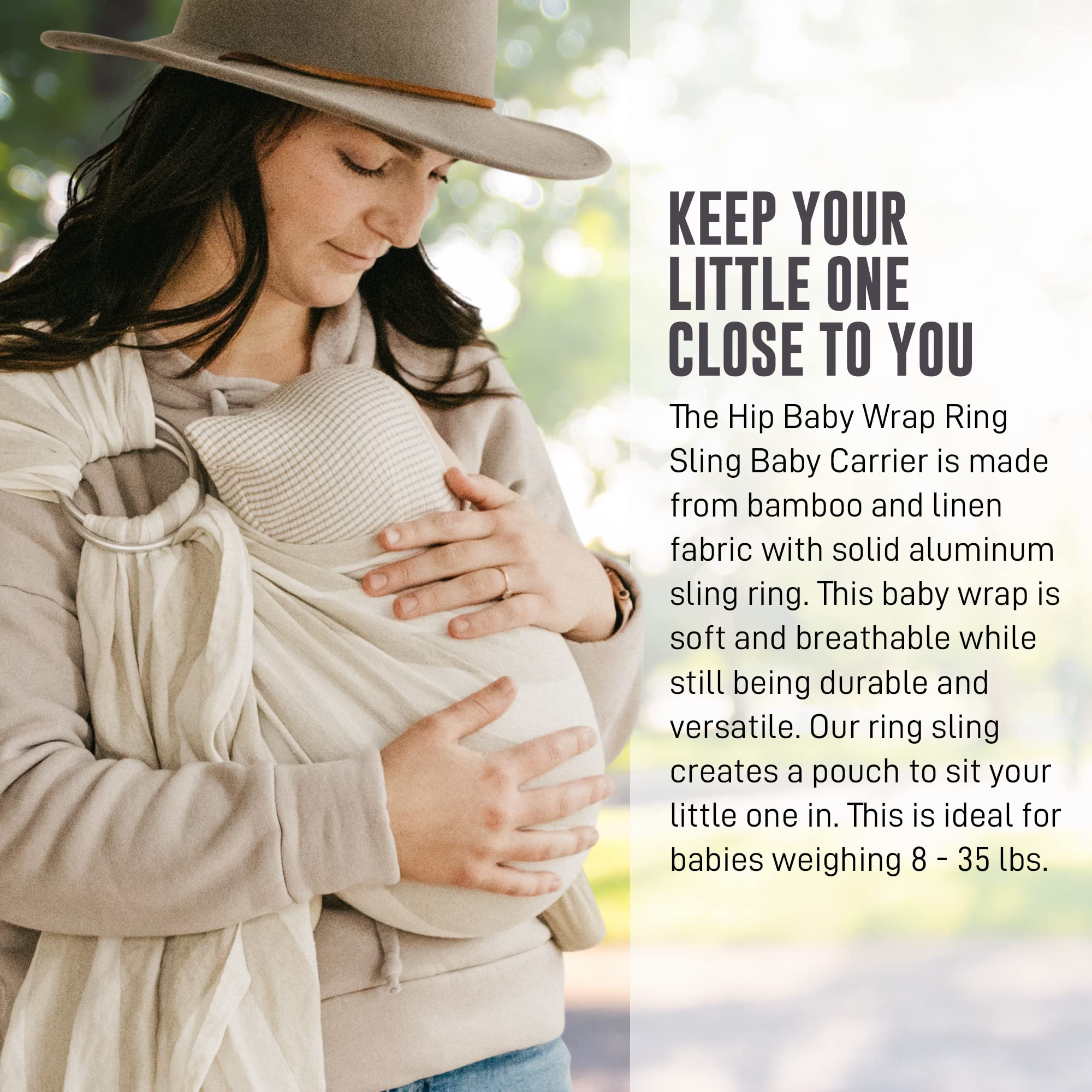 Soft & Machine Washable Hip Baby Wrap Ring Sling Carrier - Breathable Baby Wraps for Newborns & Toddlers - Perfect Baby Shower Gift (Boulder) | Ideal for Hands-Free Parenting, Shopping & Outdoor Adventures