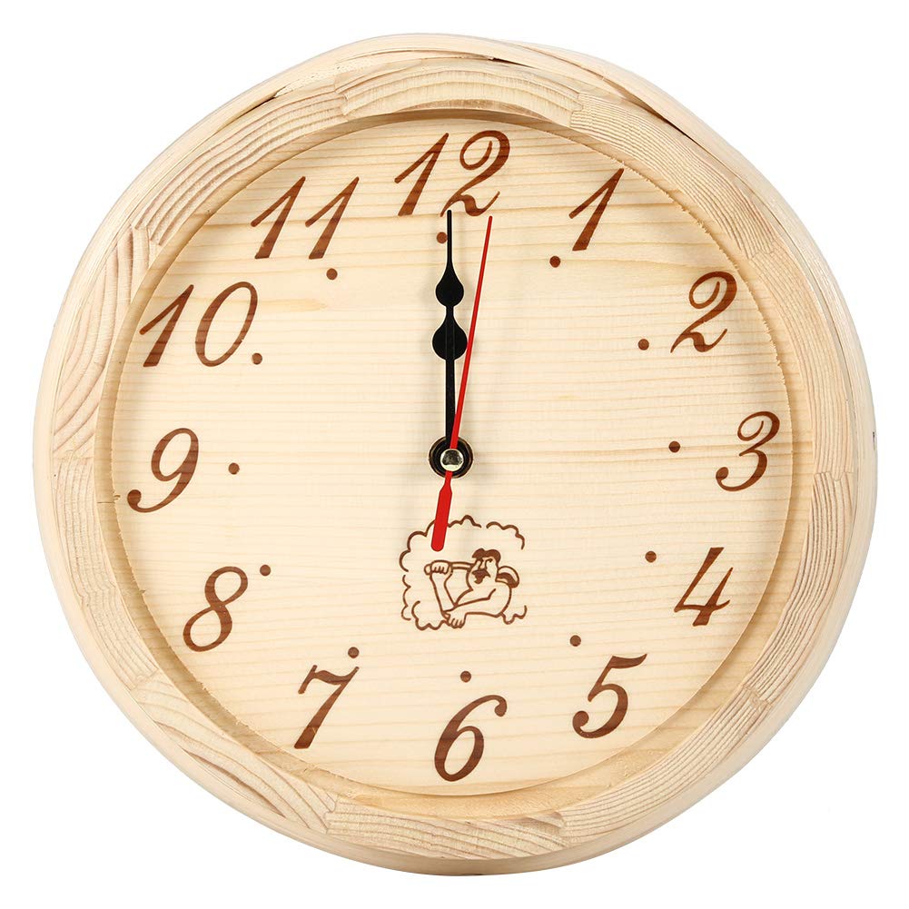 Emoshayoga 23cm Decorative Wall Clock with Metal Hands - Silent Non-Ticking Manual Bracket Clock for Sauna, Bedroom, Living Room, Yoga Studio & Office Decor