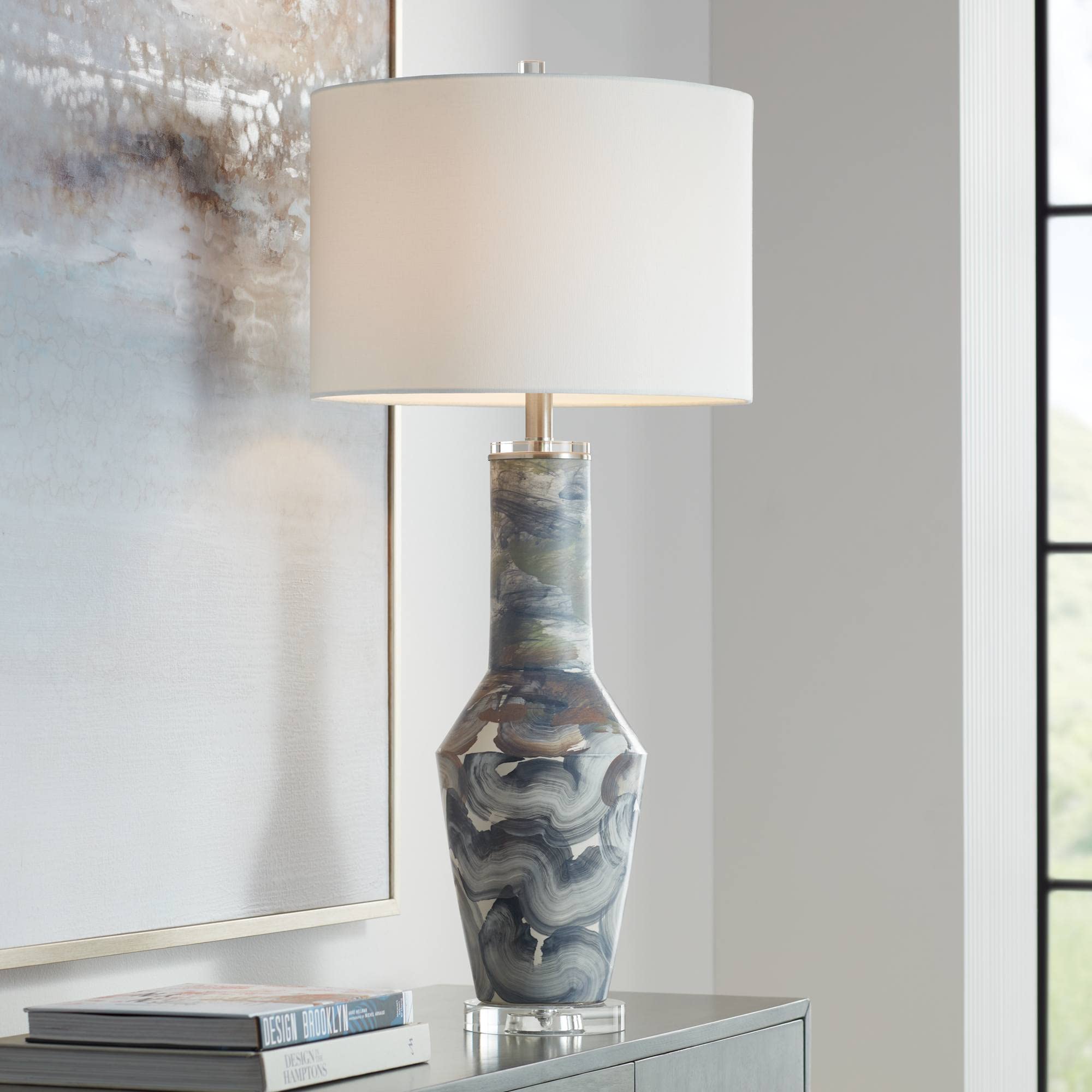 Possini Euro Modern Vase Table Lamp - 33.5