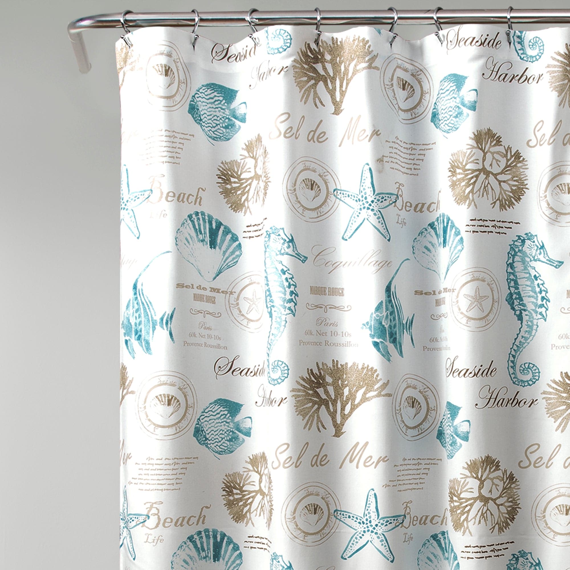 Premium Harbor Life Shower Curtain - Waterproof Bathroom Decor with Hooks - Perfect for Coastal, Nautical & Beach Theme Bathrooms
