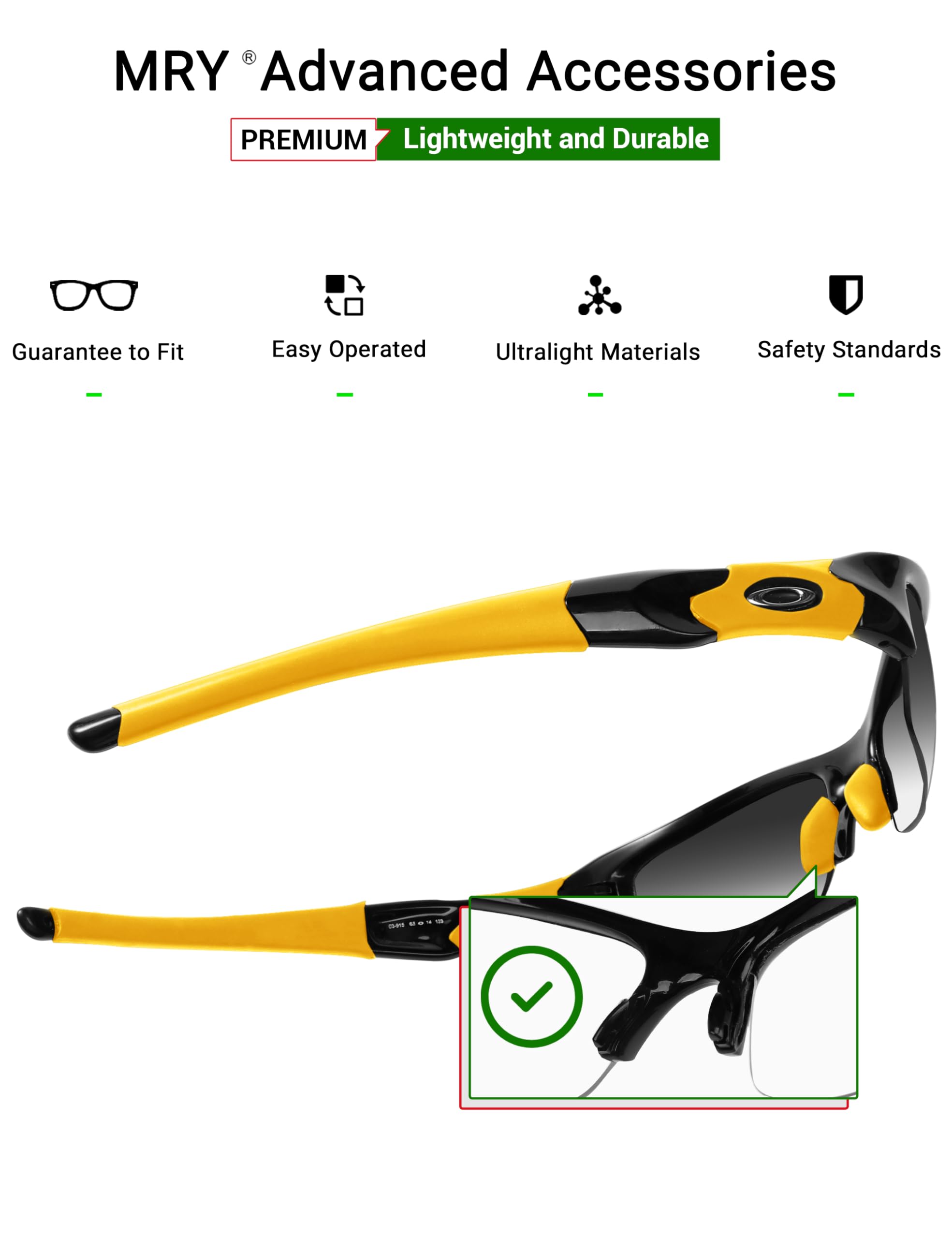 Oakley Flak Jacket Replacement Earsocks & Nosepieces Kit - Compatible with Flak Jacket XLJ & Asian Fit Sunglasses for Sports & Outdoor Activities