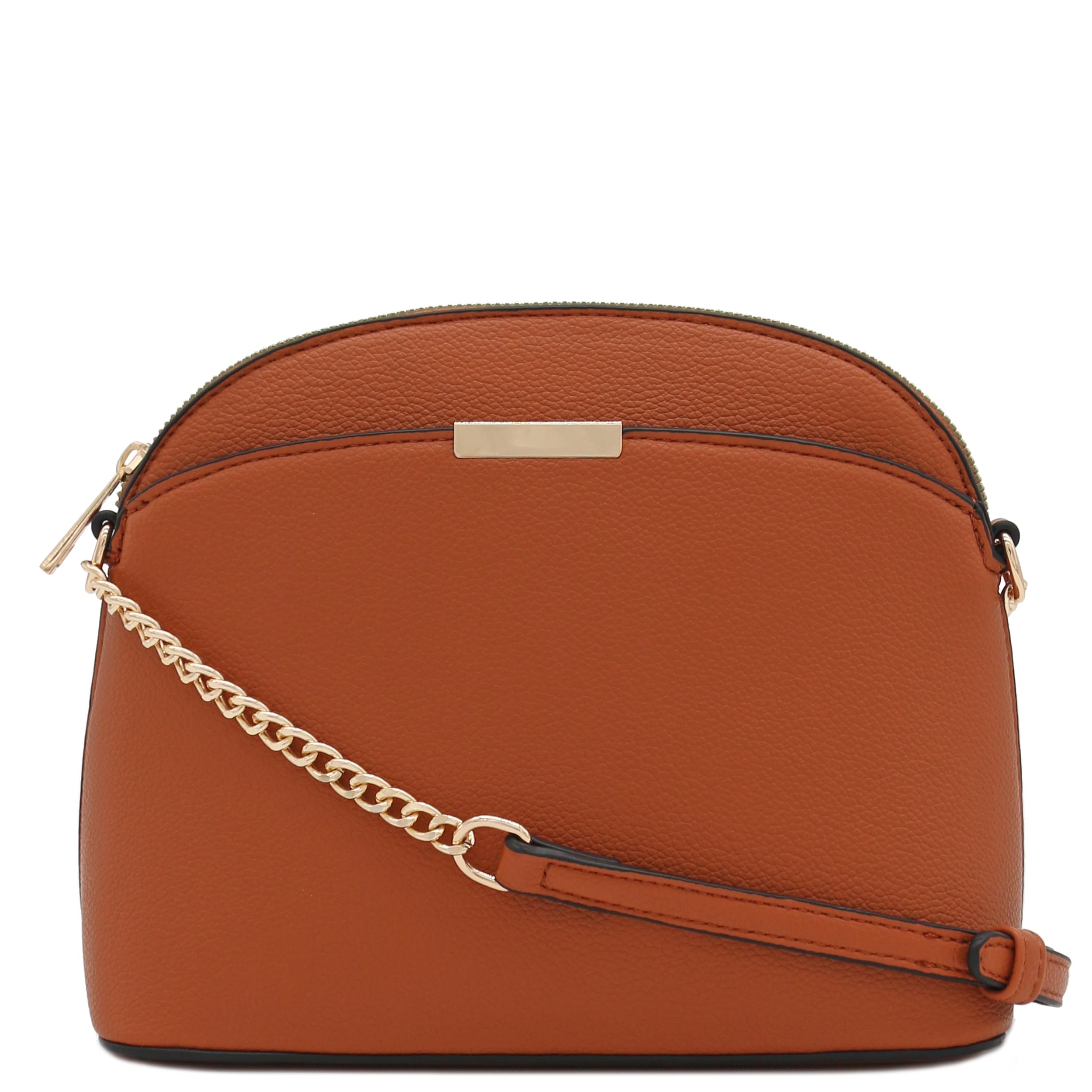 Stylish Faux Leather Small Dome Crossbody Bag with Adjustable Chain Strap - Perfect for Women's Daily Use, Parties, and Travel Accessories