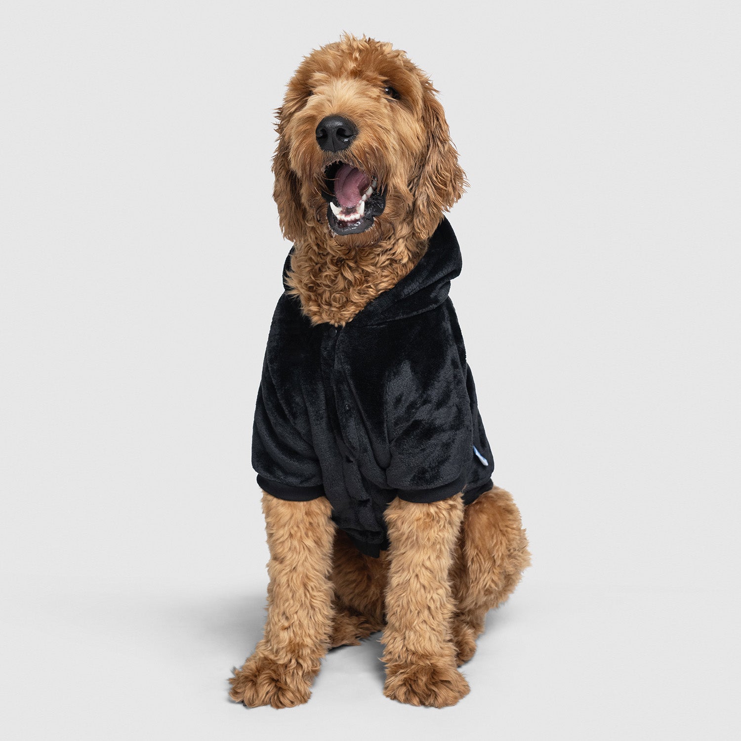 All Black Dog Oodie - Cozy Fleece Hoodie for Dogs - Perfect for Indoor Lounging & Outdoor Adventures