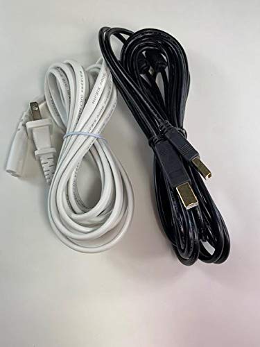 UL Listed OMNIHIL 10FT White AC Power Cord with 15FT USB-B Cable for HP Envy 5530 e-All-in-One Printer - Perfect for Home Office Printing & Scanning Setup