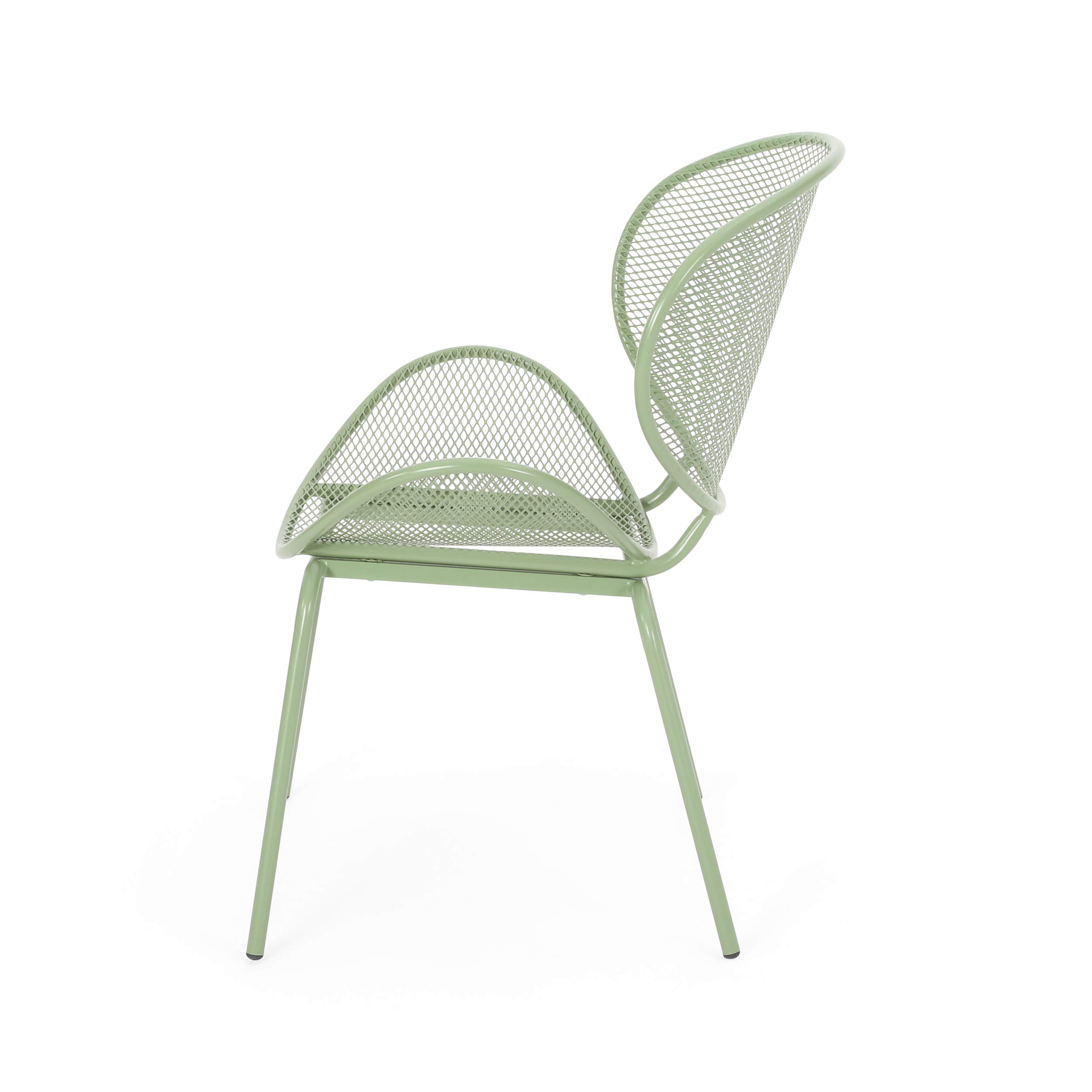 GDF Studio Outdoor Dining Chairs (Set of 2) - Matte Green Patio Furniture for Garden, Backyard, Poolside & Balcony Use