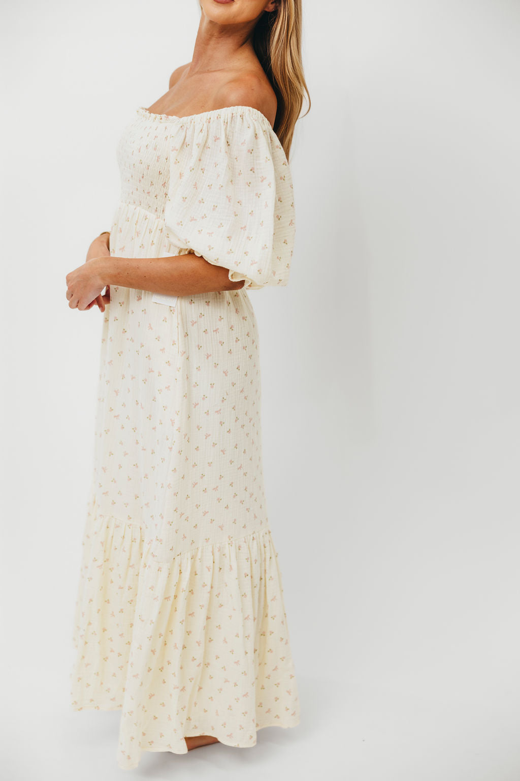 Livvy 100% Cotton Maxi Dress - Petite Pink Floral Print, Women's Summer Casual Flowy Long Dress for Beach, Vacation & Outdoor Activities