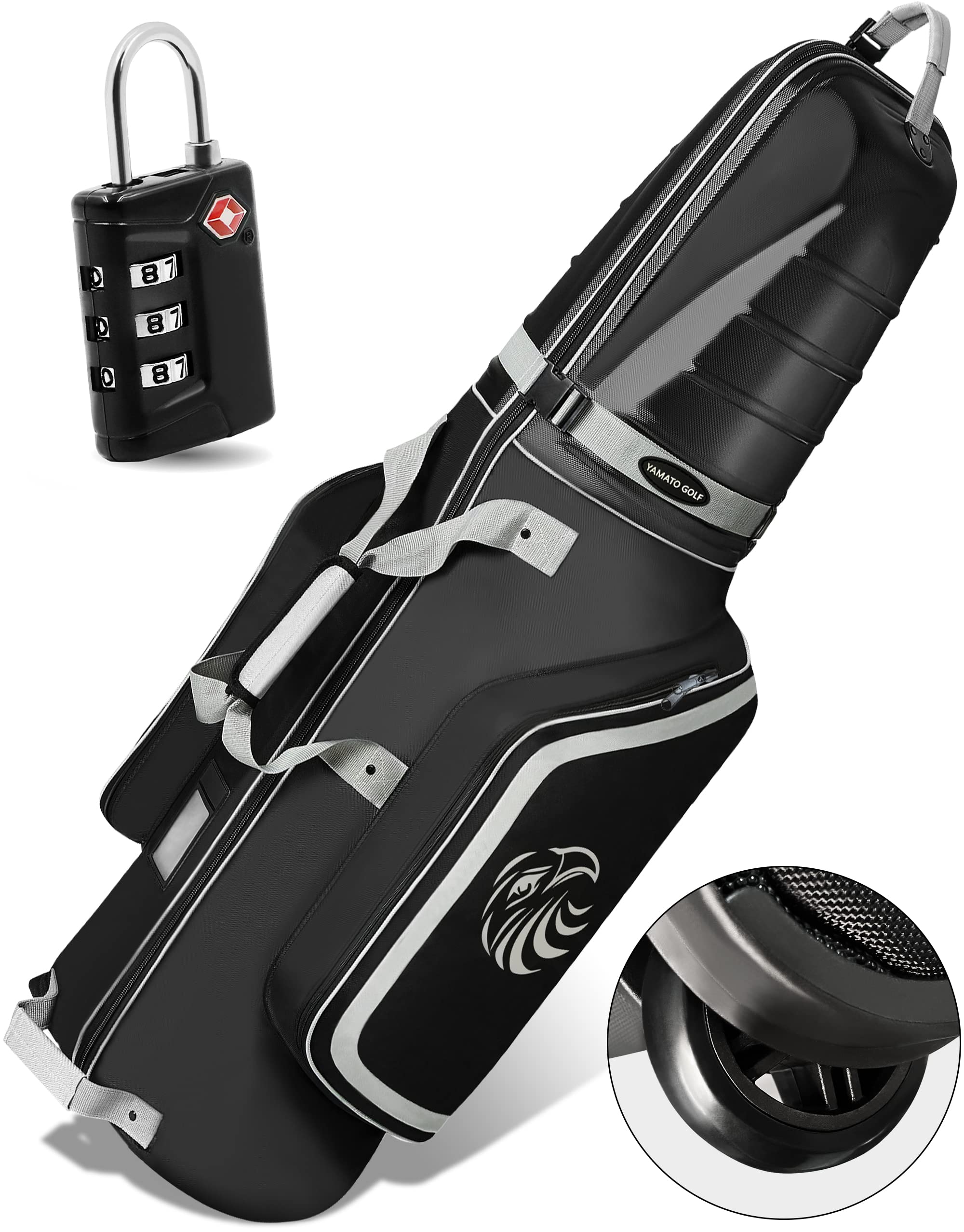 Yamato ABS Hard Shell Golf Travel Bag with Wheels - Airline Approved Golf Club Luggage Case for Golfers | Perfect Golf Gift for Travel & Airline Use