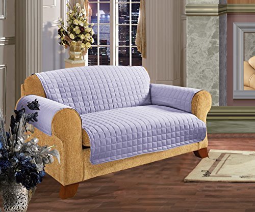 Quilted Pet & Kids Furniture Protector - Microfiber Slipcover for Sofa, Couch, Chair - Waterproof & Scratch-Resistant - Lilac Color - Perfect for Homes with Pets and Children