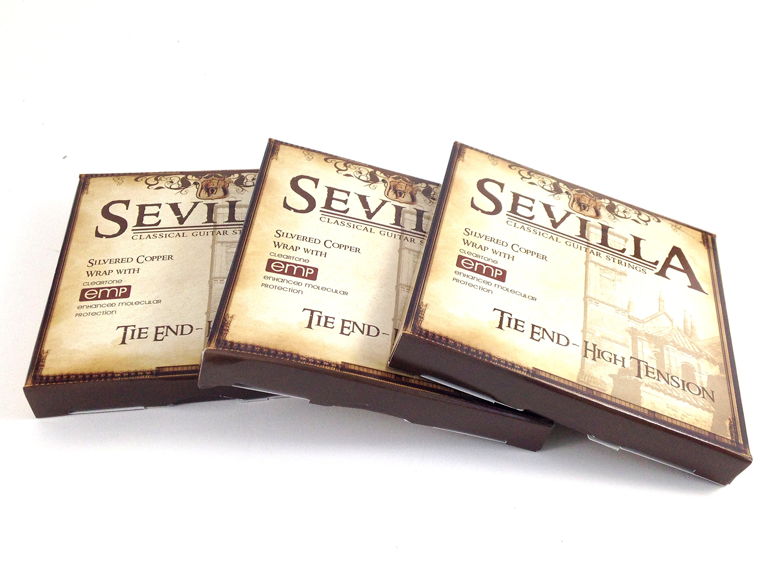 Premium Classical Guitar Strings - 3 Sets of High Tension Tie-End Strings with EMP Coating | Perfect for Classical, Flamenco & Acoustic Performances