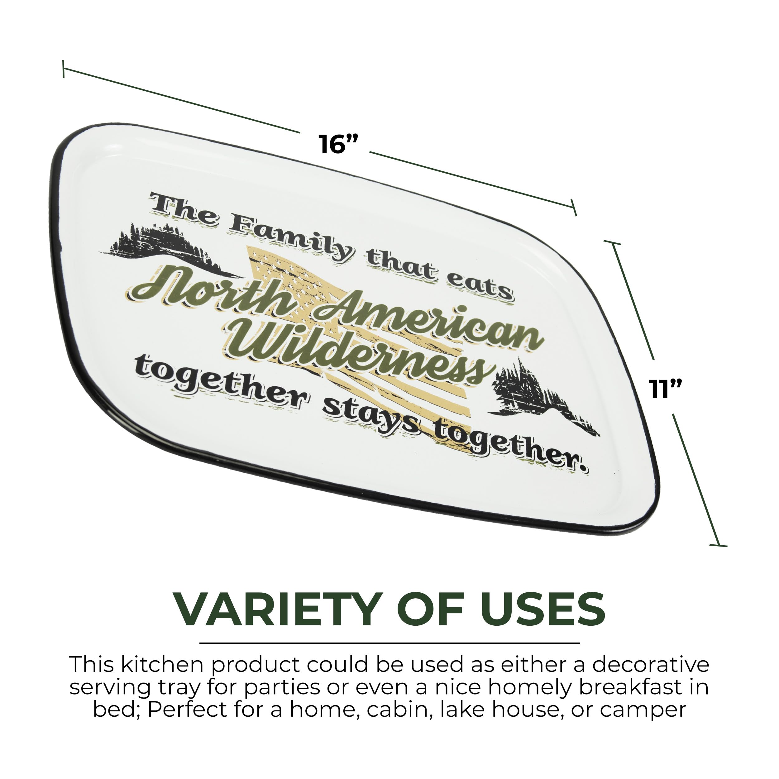 North American Wilderness Kitchen Accessories - Durable Metal & Porcelain Enamel for Camping & Home Decor